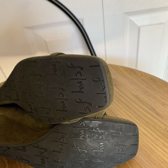 fs/ny French Sole Zeppa Green Suede Leather Wedges Shoes Size 7 - Picture 13 of 13